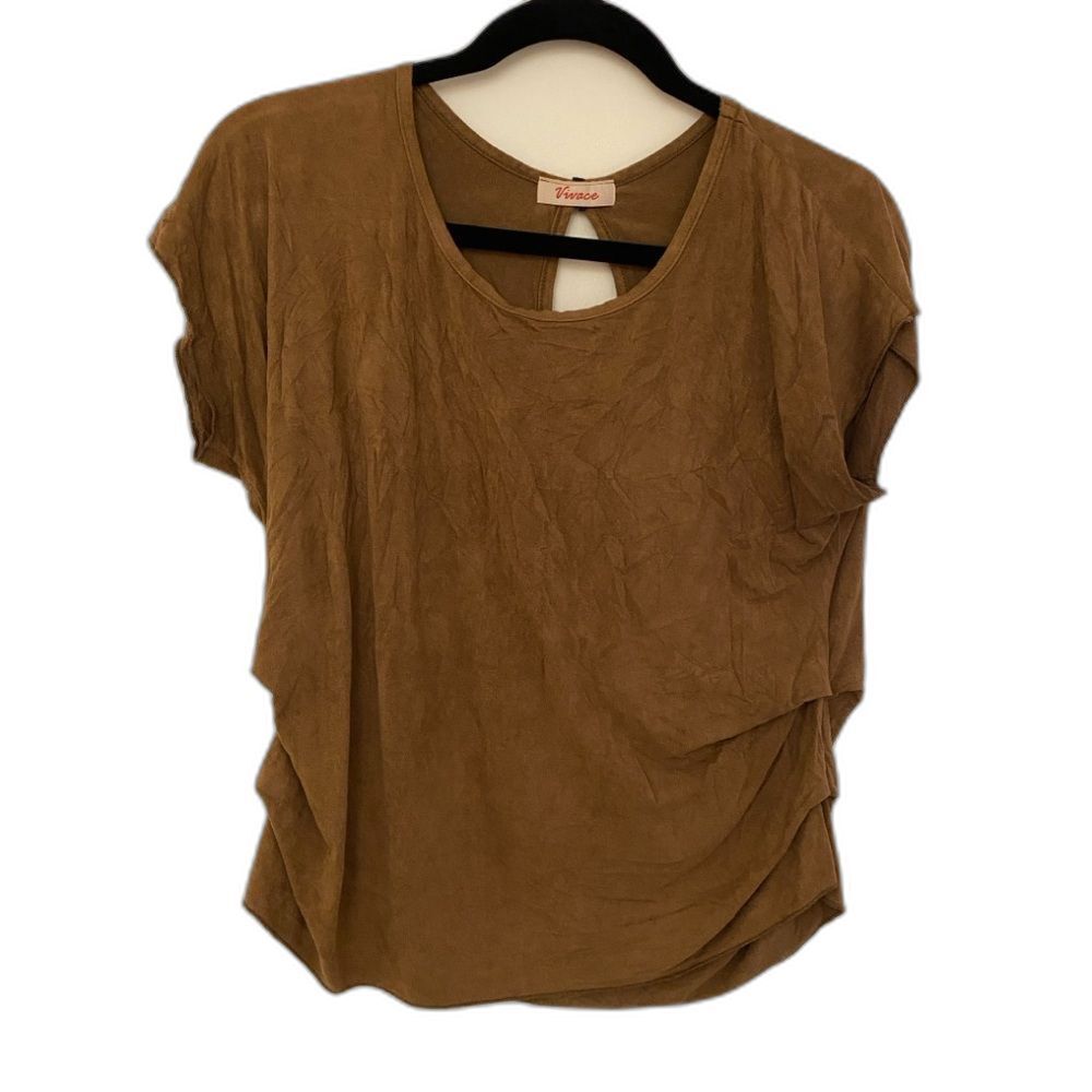 Vivace Brown Sleeveless Suede Western Cinched Waist Top Women’s Size unknown